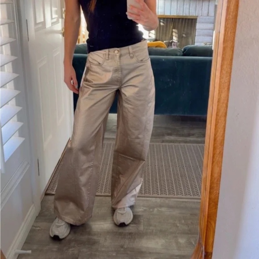 DKNY Women's High Rise Jeans - Shimmering Gold